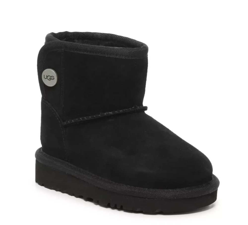 NEW UGG Jona BIG KIDS Suede Shearling BLACK SIZE 6 Toddler 100%AUTHENTIC NWT!
